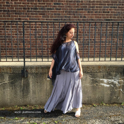 Loose-Fit Cold-Shoulder ONE-SIZE Caftan Dress / mc2-2005