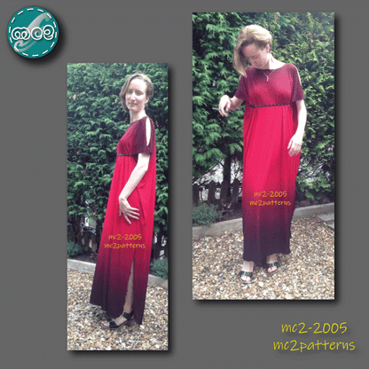 Loose-Fit Cold-Shoulder ONE-SIZE Caftan Dress / mc2-2005