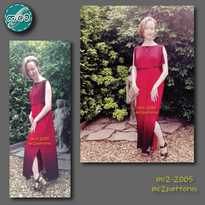 Loose-Fit Cold-Shoulder ONE-SIZE Caftan Dress / mc2-2005