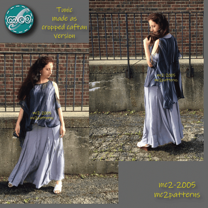 Loose-Fit Cold-Shoulder ONE-SIZE Caftan Dress / mc2-2005
