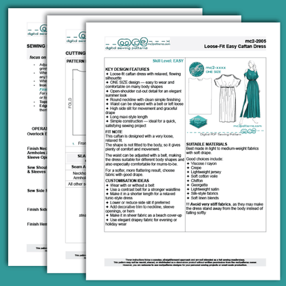 Loose-Fit Cold-Shoulder ONE-SIZE Caftan Dress / mc2-2005