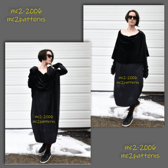 Cowl-collar/bolero Dress Loose-fit Michele-Oka-Doner-style