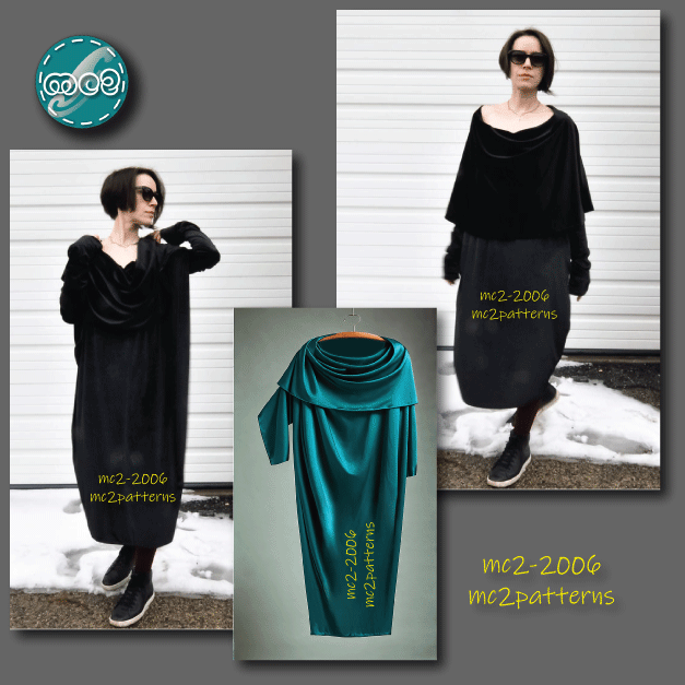 Cowl-collar/bolero Dress Loose-fit Michele-Oka-Doner-style / mc2-2006