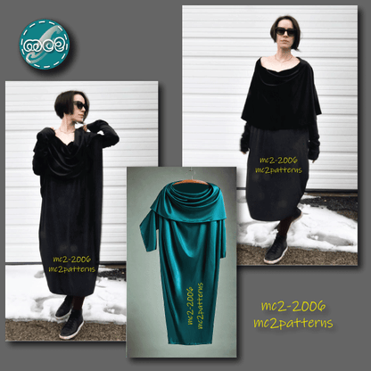 Cowl-collar/bolero Dress Loose-fit Michele-Oka-Doner-style / mc2-2006