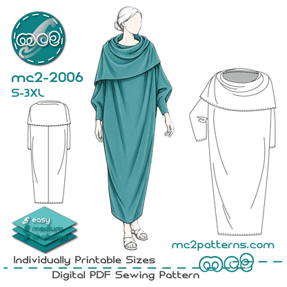 Cowl-collar/bolero Dress Loose-fit Michele-Oka-Doner-style / mc2-2006
