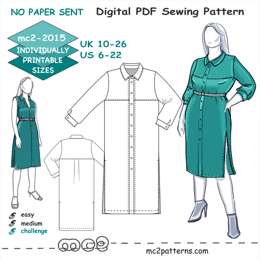 Shirt-Dress Summer-Duster, Front & Back Yokes / mc2-2015