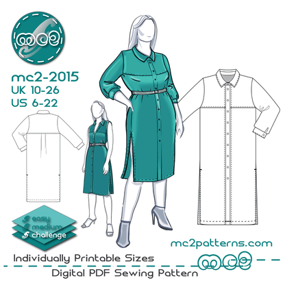 Shirt-Dress Summer-Duster, Front & Back Yokes / mc2-2015