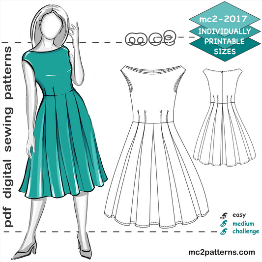 Off-Shoulder Retro-style Dress with Pleated Skirt