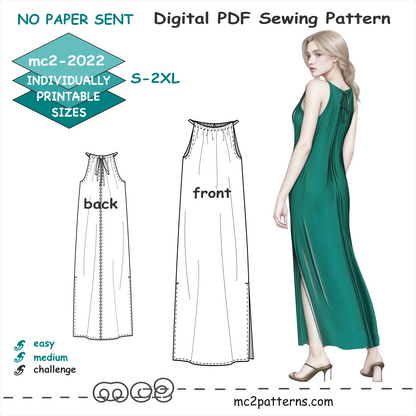 Sundress Nightgown Loose-fit Open-shoulders / mc2-2022