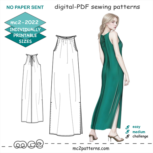Sundress Nightgown Loose-fit Open-shoulders