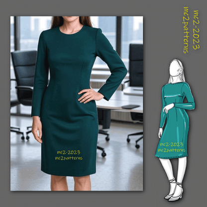 Sheath Dress Block Sloper Fitted Long-sleeve