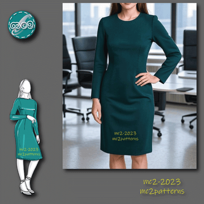 Sheath Dress Block Sloper Fitted Long-sleeve / mc2-2023