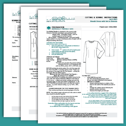 Sheath Dress Block Sloper Fitted Long-sleeve