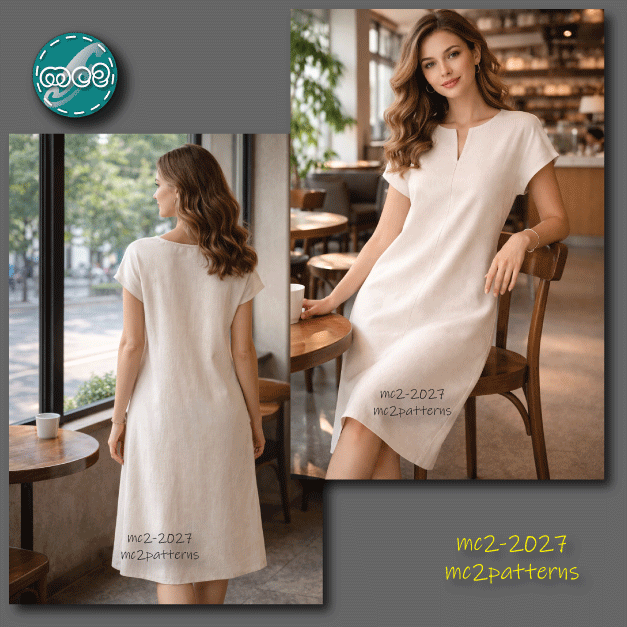 Shift Cocktail Dress, Optional Light Cropped Puff Sleeves / mc2-2027