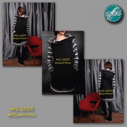 Hoodie Sweatshirt-Tunic-Dress with Pockets / mc2-2029