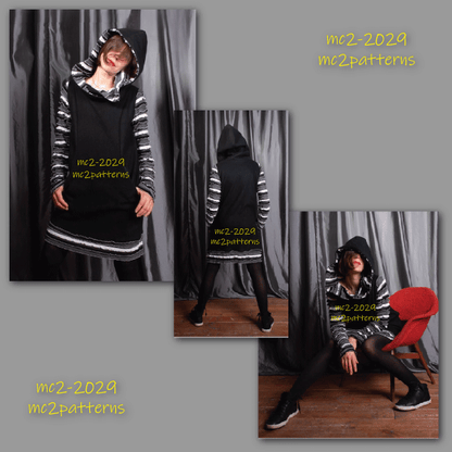 Hoodie Sweatshirt-Tunic-Dress with Pockets