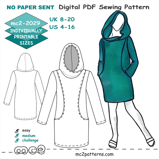 Hoodie Sweatshirt-Tunic-Dress with Pockets