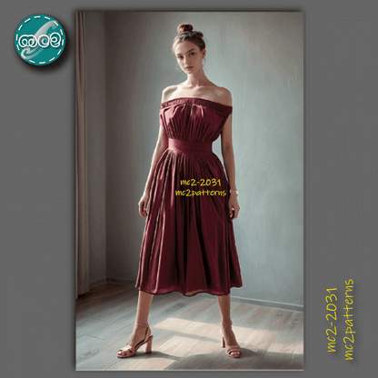 Off-shoulder Dress Loose-fit Easy-to-make / mc2-2031