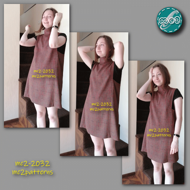 Tunic/Pinafore/Jumper-Dress with Turtle-neck Collar / mc2-2032