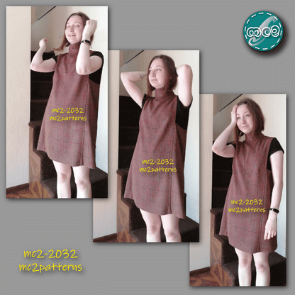 Tunic/Pinafore/Jumper-Dress with Turtle-neck Collar / mc2-2032