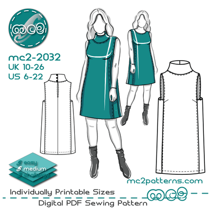 Tunic/Pinafore/Jumper-Dress with Turtle-neck Collar / mc2-2032