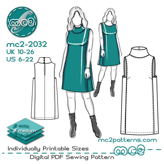 Tunic/Pinafore/Jumper-Dress with Turtle-neck Collar / mc2-2032