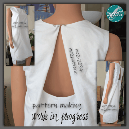 Sculptured-back Shift Dress Open-back / mc2-2036