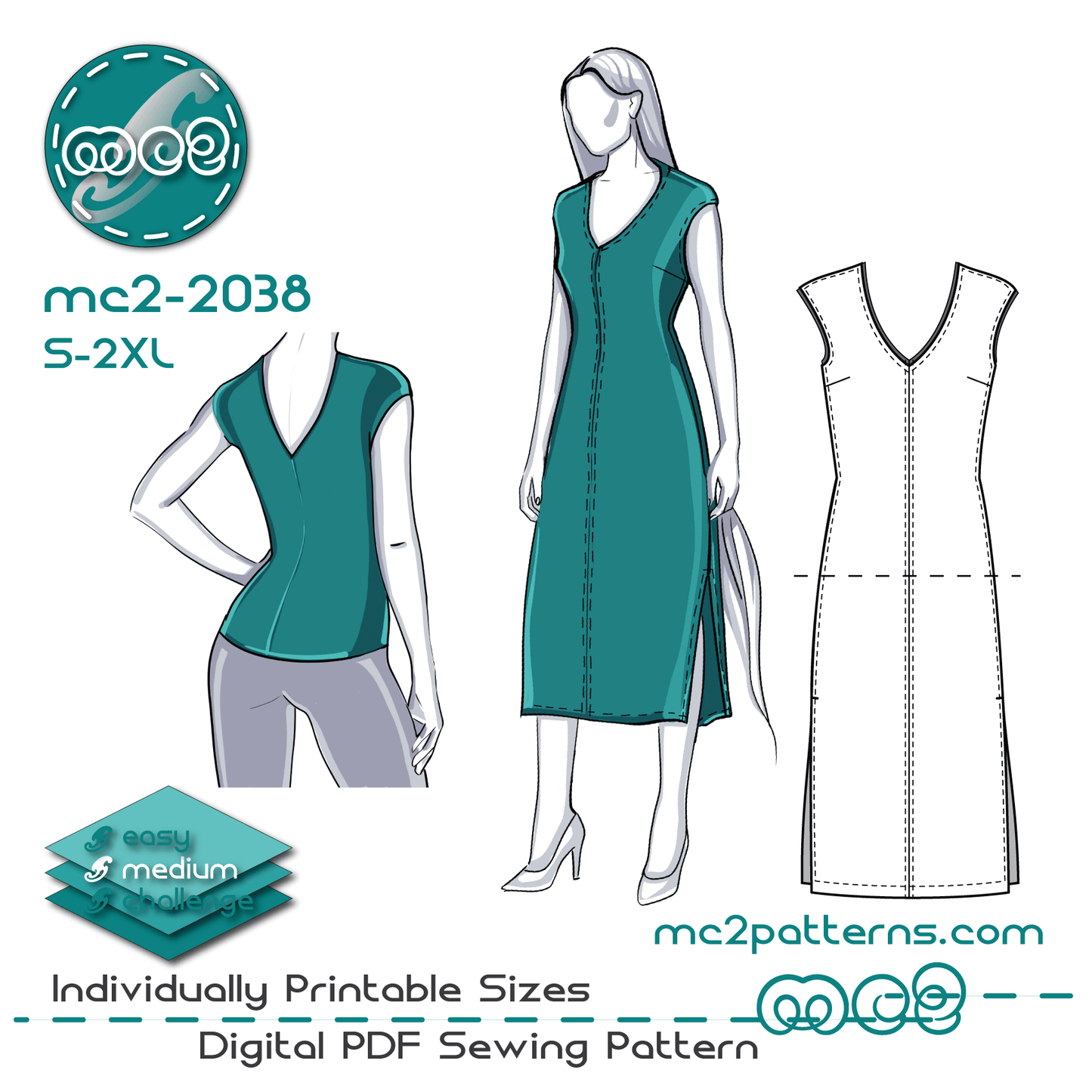 Fitted Dress Tank Top Jersey / mc2-2038