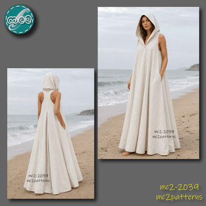 Racer-back Hoodie Tent Dress Maternity-suitable / mc2-2039