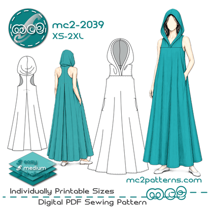 Racer-back Hoodie Tent Dress Maternity-suitable / mc2-2039