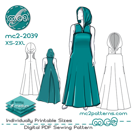 Racer-back Hoodie Tent Dress Maternity-suitable / mc2-2039