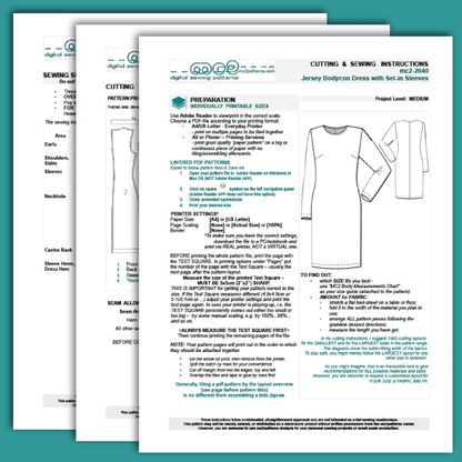 Jersey Bodycon Dress, Long Set-in Sleeves / mc2-2040