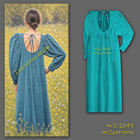 Open-back Boho Dress Peasant-style