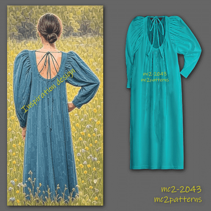 Open-back Boho Dress Peasant-style