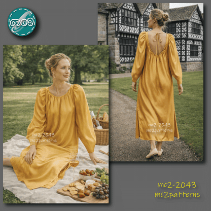 Open-back Boho Dress Peasant-style / mc2-2043