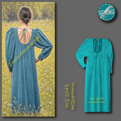 Open-back Boho Dress Peasant-style / mc2-2043