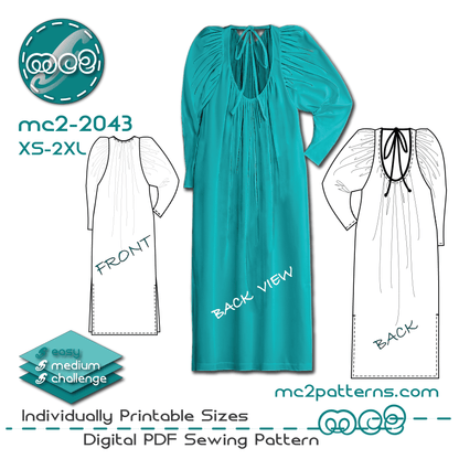 Open-back Boho Dress Peasant-style / mc2-2043