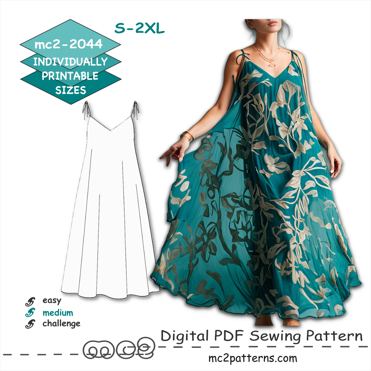 Sundress Double-layered Lined / mc2-2044