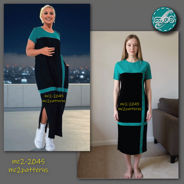 Shift Dress Sleeves Loose-fit Pockets / mc2-2045