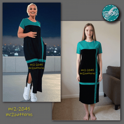 Shift Dress Sleeves Loose-fit Pockets / mc2-2045