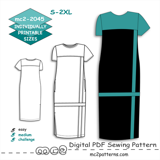 Shift Dress Sleeves Loose-fit Pockets / mc2-2045