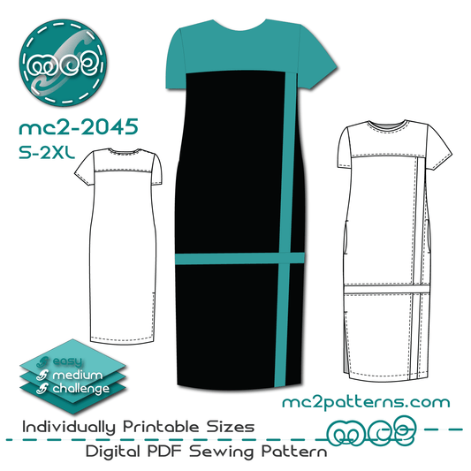 Shift Dress Sleeves Loose-fit Pockets / mc2-2045