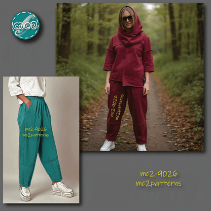 Sport-Chic Pants Culottes Pockets Jersey / mc2-9026