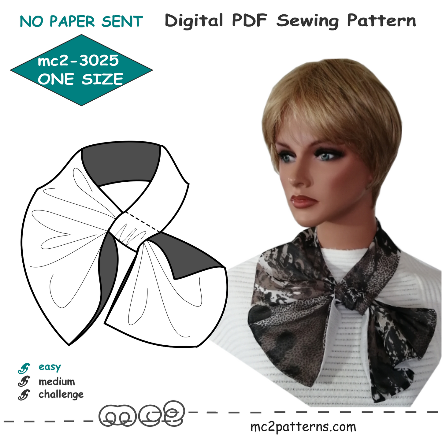 Classy French Neck Scarf / mc2-3025