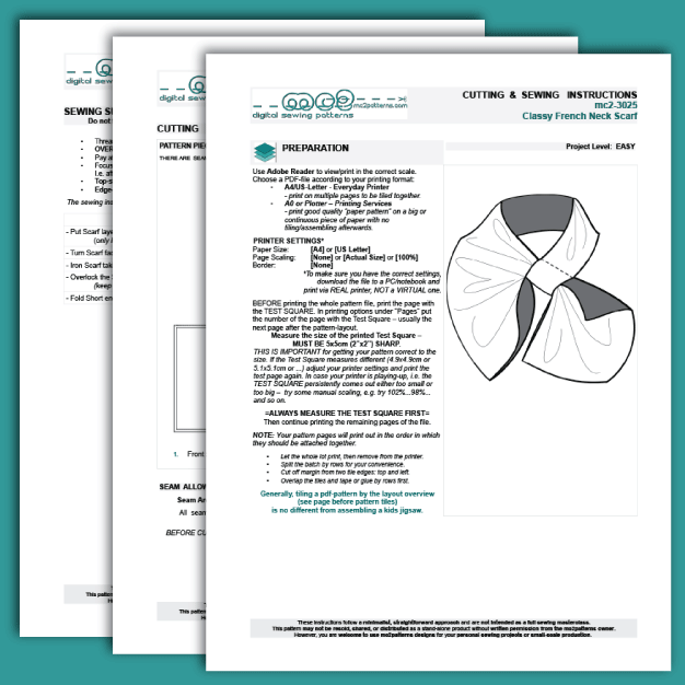 Classy French Neck Scarf / mc2-3025