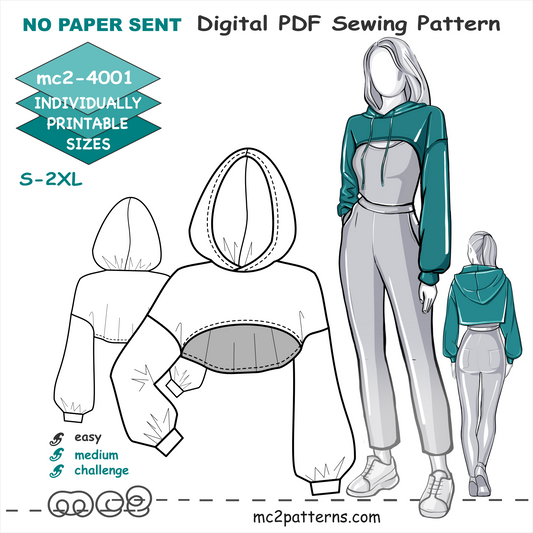 Athleisure Cropped Hoodie Top with Dropped Back-hem