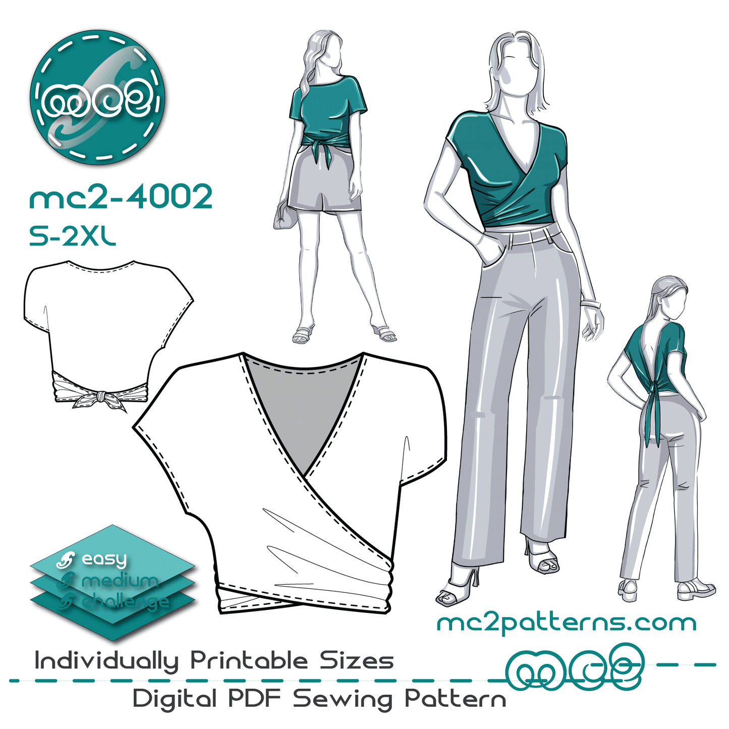 Wrap Top Reversible Front-Back / mc2-4002