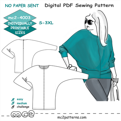 Jersey Dolman Batwing Top / mc2-4003