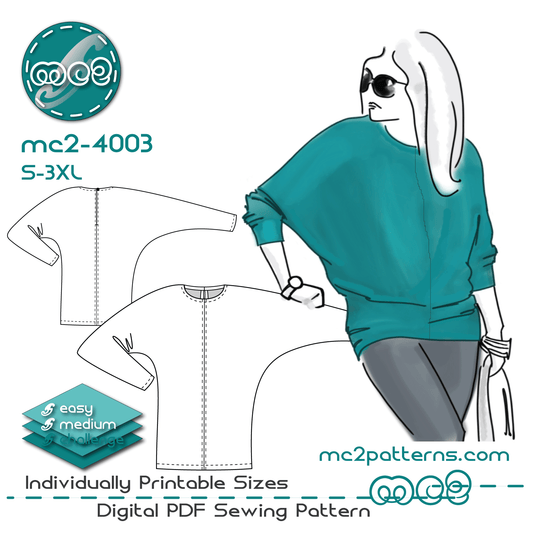 Jersey Dolman Batwing Top / mc2-4003