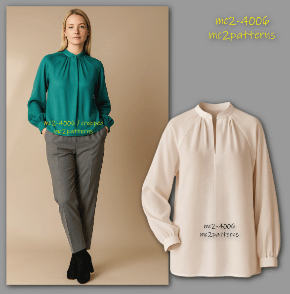 Shift Blouse Long-raglan Loose-fit